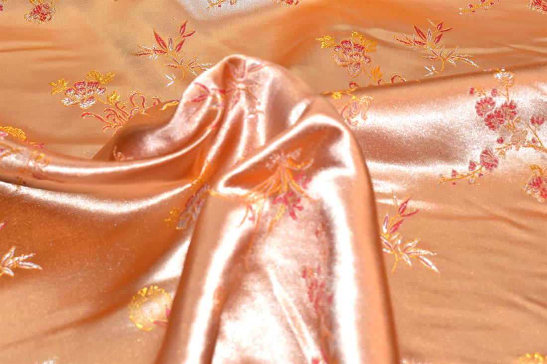 Light Peach Chinese Brocade Fabric