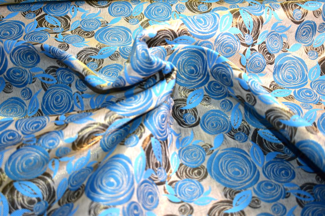 Printed 100% Polyester Brocade Fabric