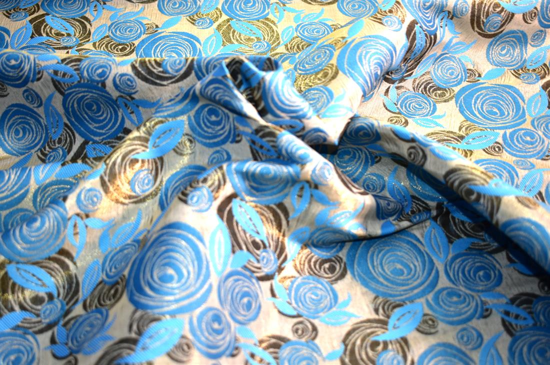 Printed 100% Polyester Brocade Fabric