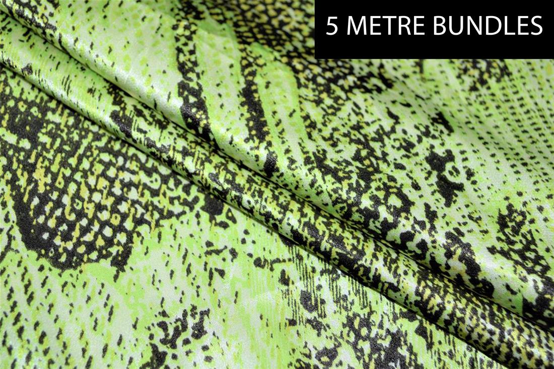 Green 5 Meter Bundle Printed Satin