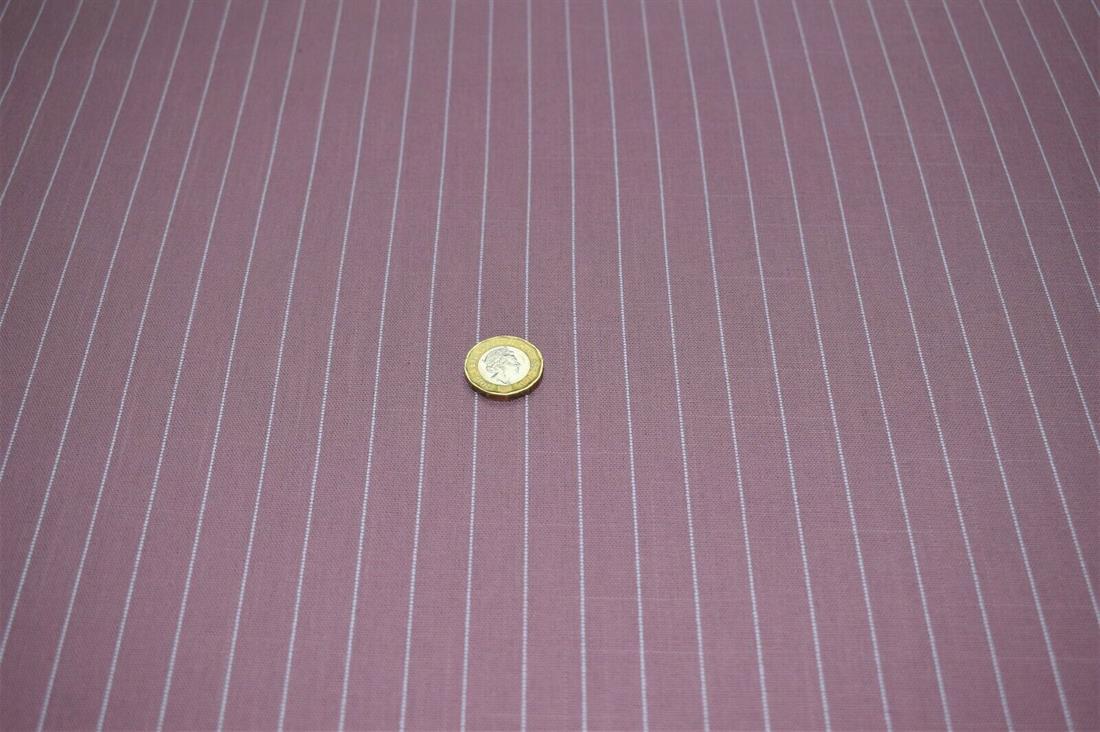 Dusky Pink Ticking Stripes 100% Cotton Canvas