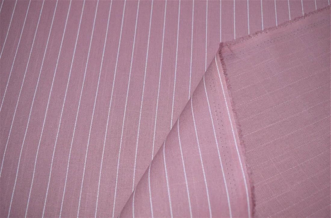 Dusky Pink Ticking Stripes 100% Cotton Canvas