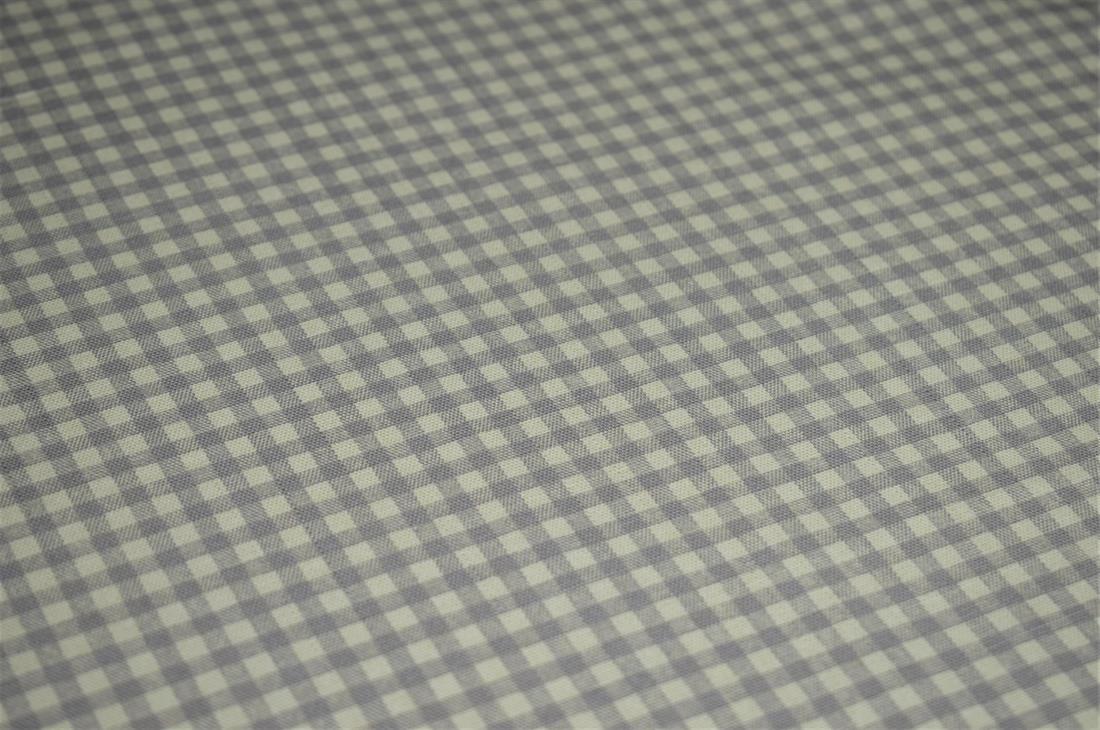 Light Grey Gingham Print Canvas Fabric