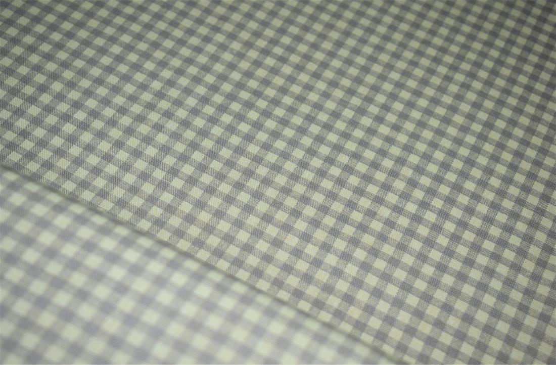 Light Grey Gingham Print Canvas Fabric