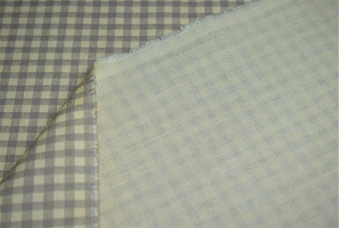 Light Grey Gingham Print Canvas Fabric