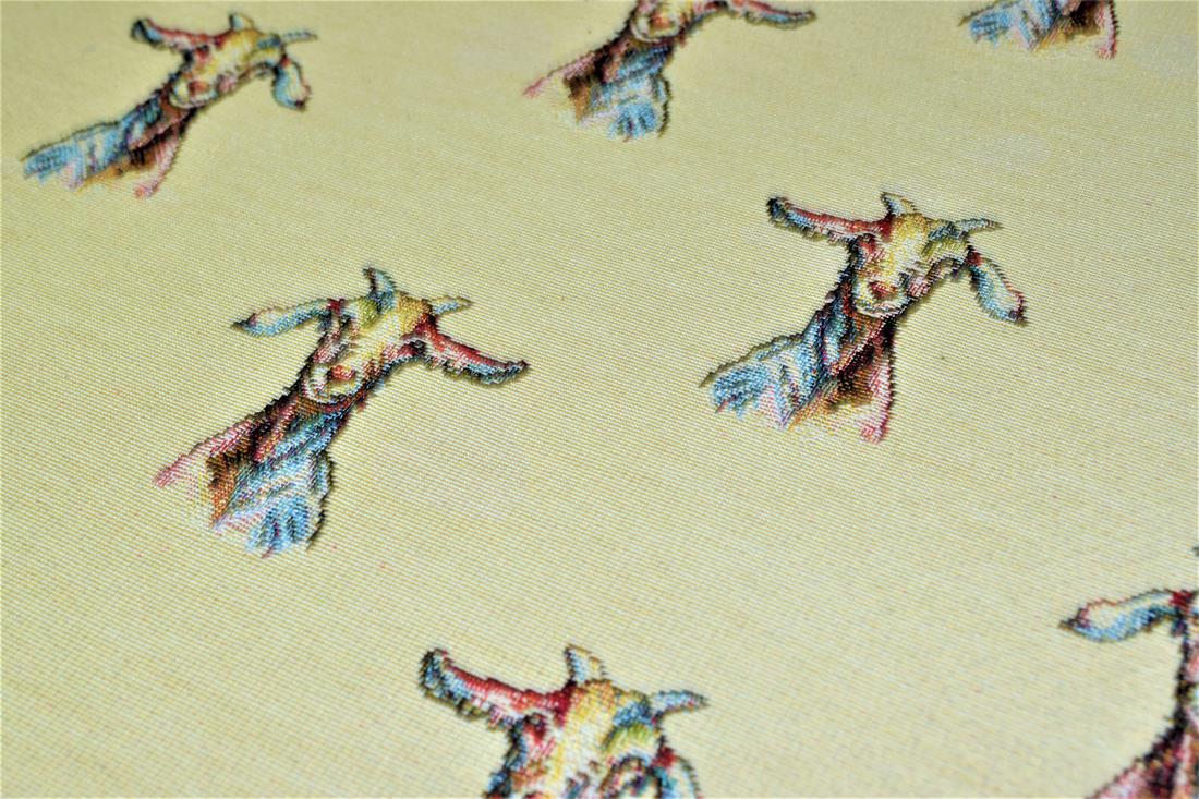 Natural Goats All Over Printed Weight Tapestry