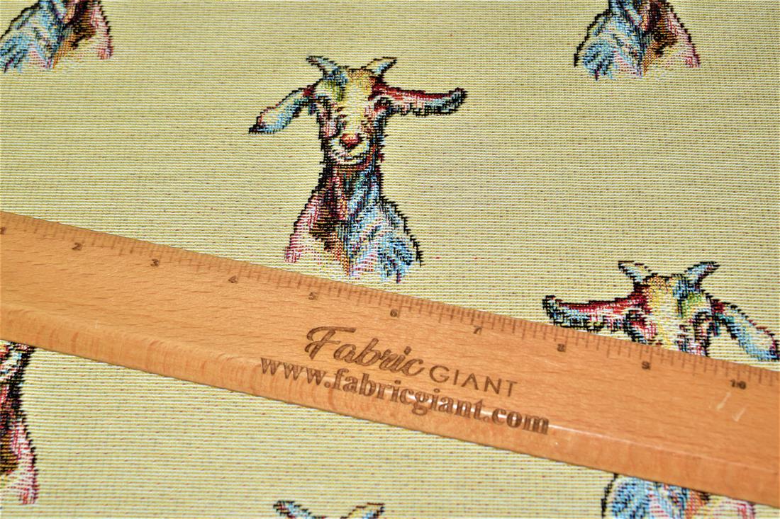Natural Goats All Over Printed Weight Tapestry