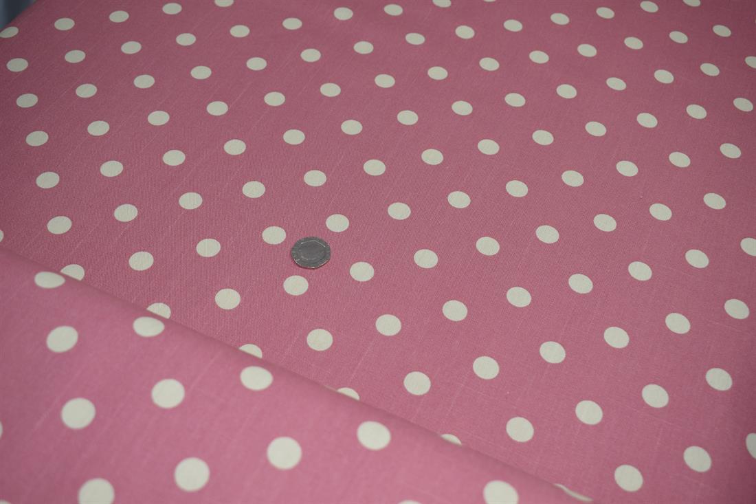 Dusky Pink 100% Cotton, Large Spot Print Designs Canvas Fabric