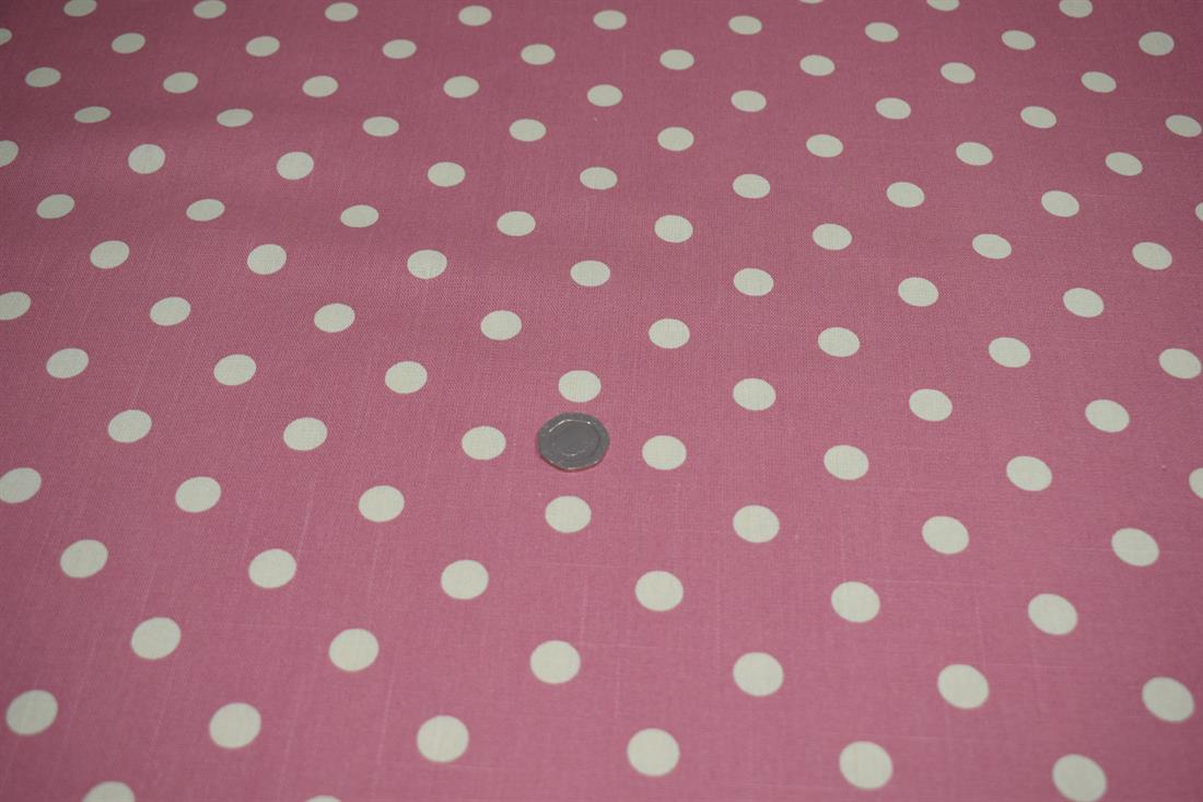 Dusky Pink 100% Cotton, Large Spot Print Designs Canvas Fabric