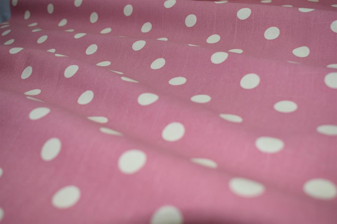 Dusky Pink 100% Cotton, Large Spot Print Designs Canvas Fabric
