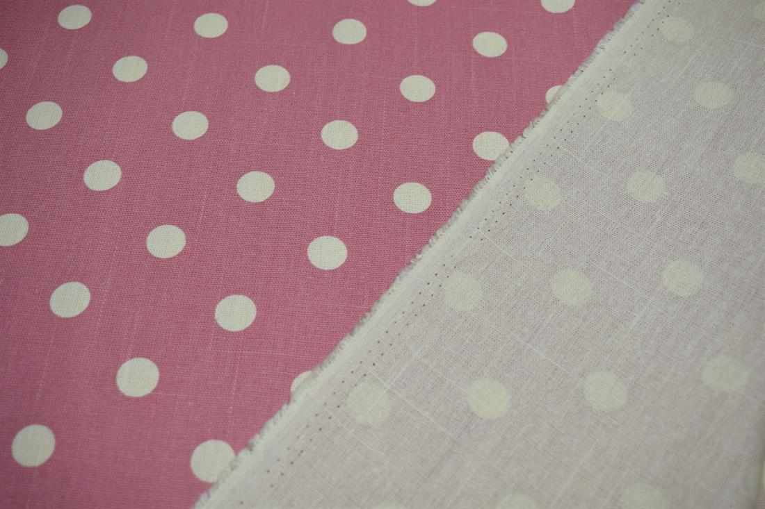 Dusky Pink 100% Cotton, Large Spot Print Designs Canvas Fabric