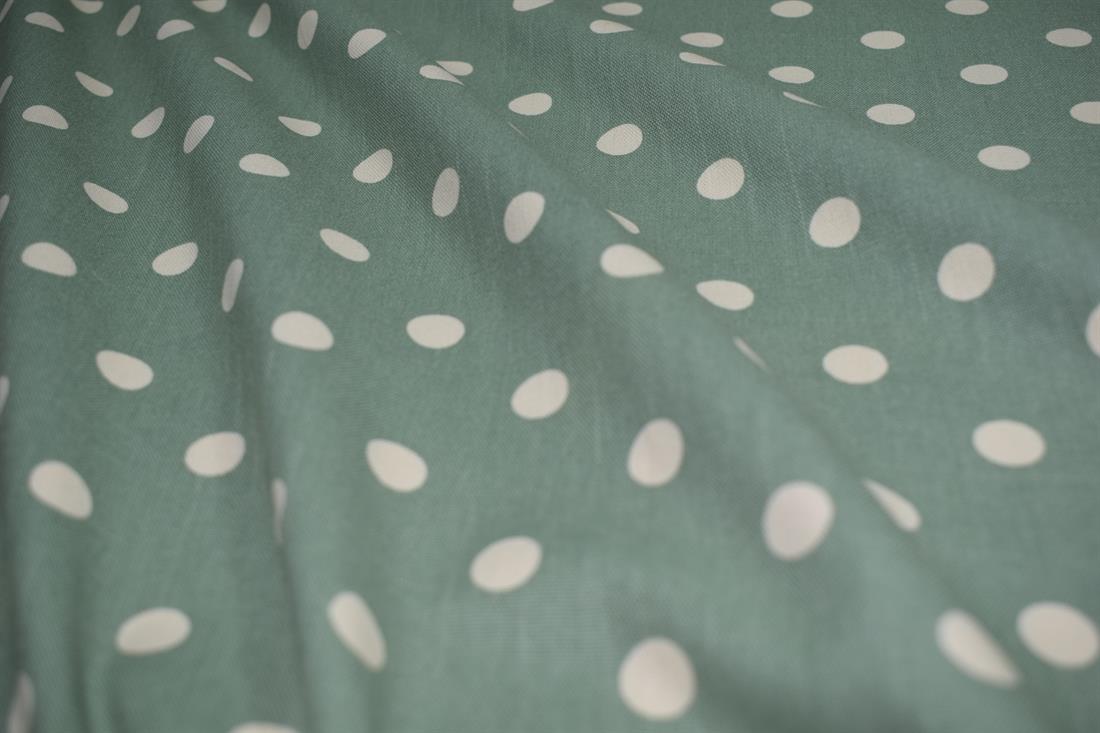 Sea Green 100% Cotton, Large Spot Print Designs Canvas Fabric