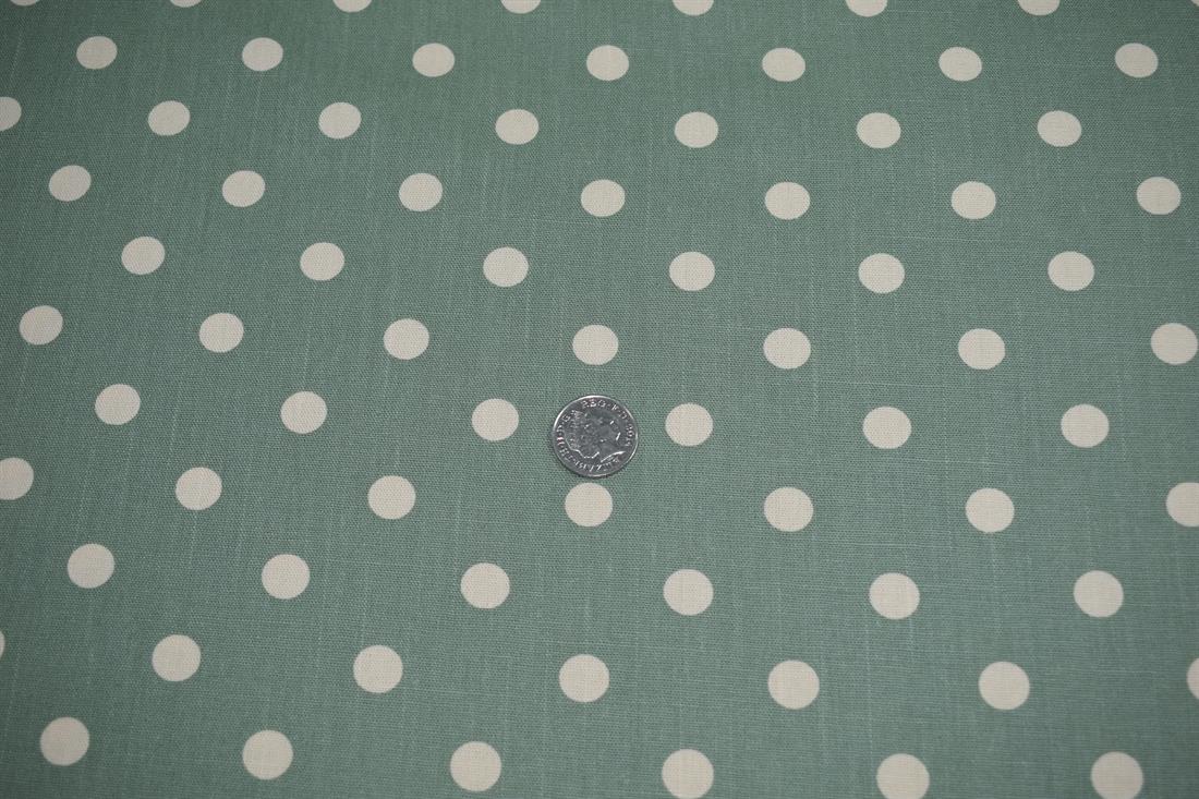 Sea Green 100% Cotton, Large Spot Print Designs Canvas Fabric