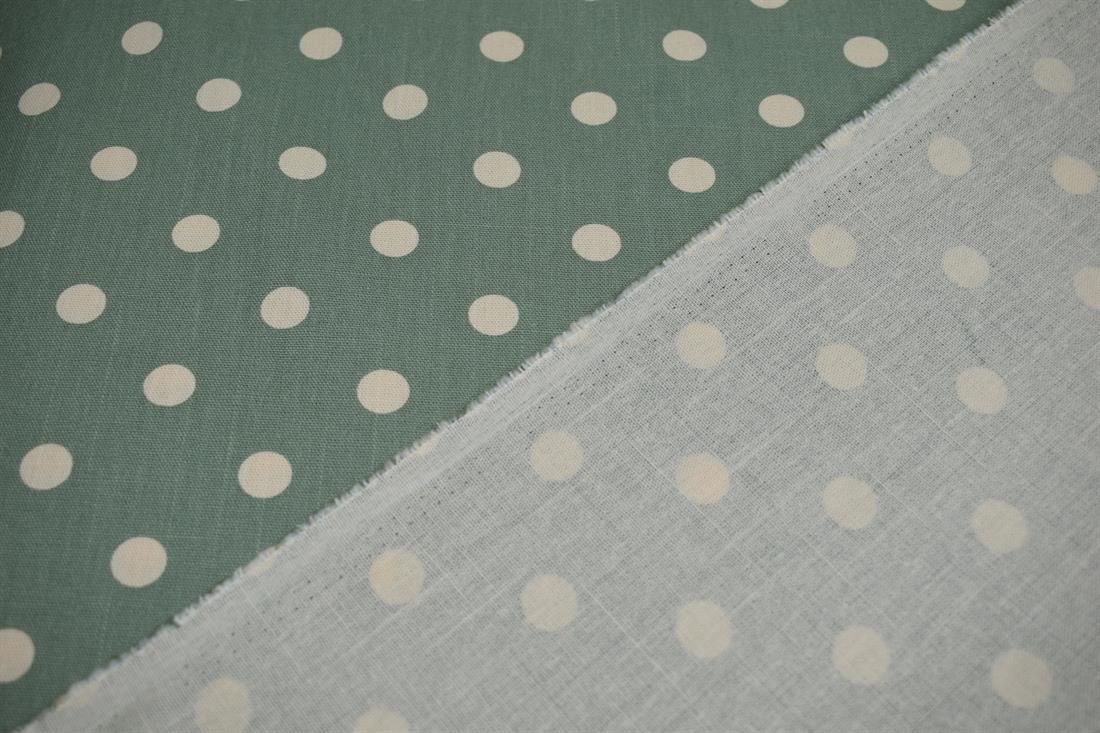Sea Green 100% Cotton, Large Spot Print Designs Canvas Fabric