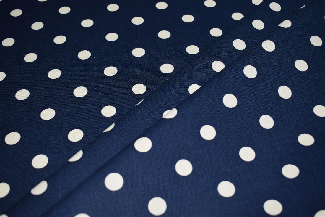 Navy 100% Cotton, Large Spot Print Designs Canvas Fabric