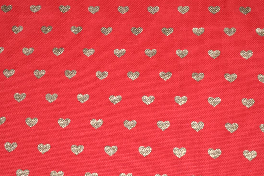 Red Printed Christmas Canvas Fabric