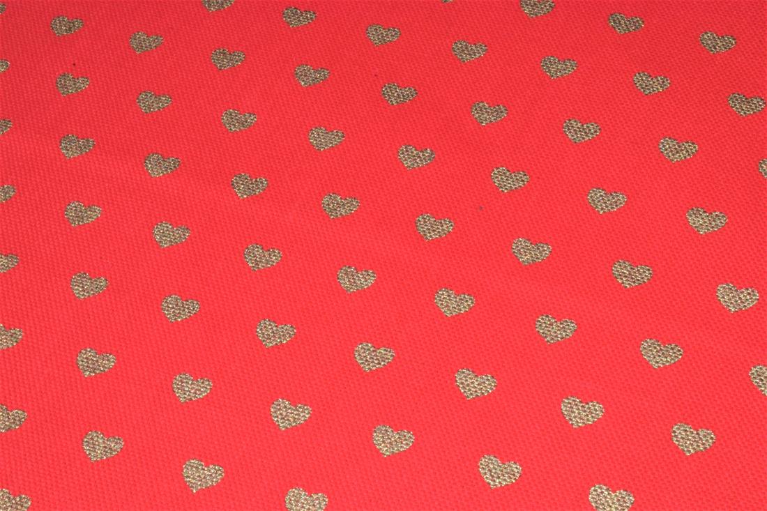 Red Printed Christmas Canvas Fabric