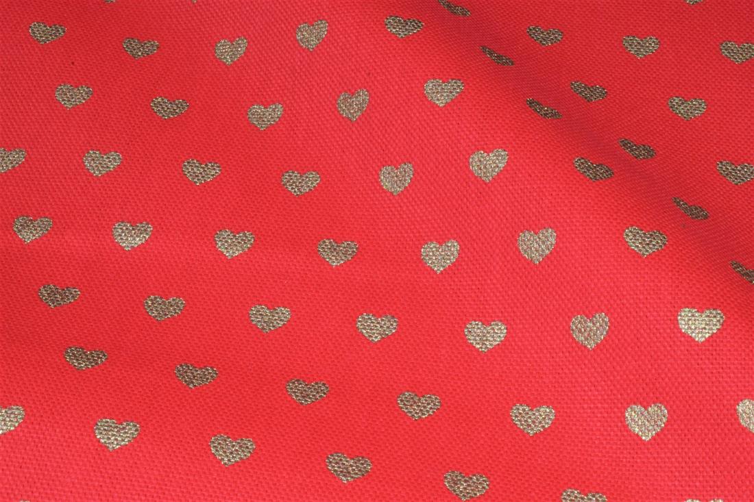 Red Printed Christmas Canvas Fabric