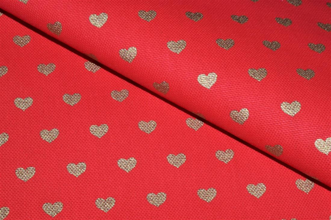 Red Printed Christmas Canvas Fabric