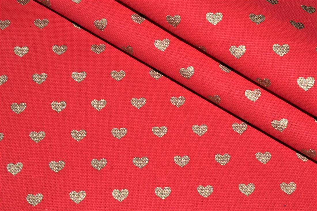 Red Printed Christmas Canvas Fabric