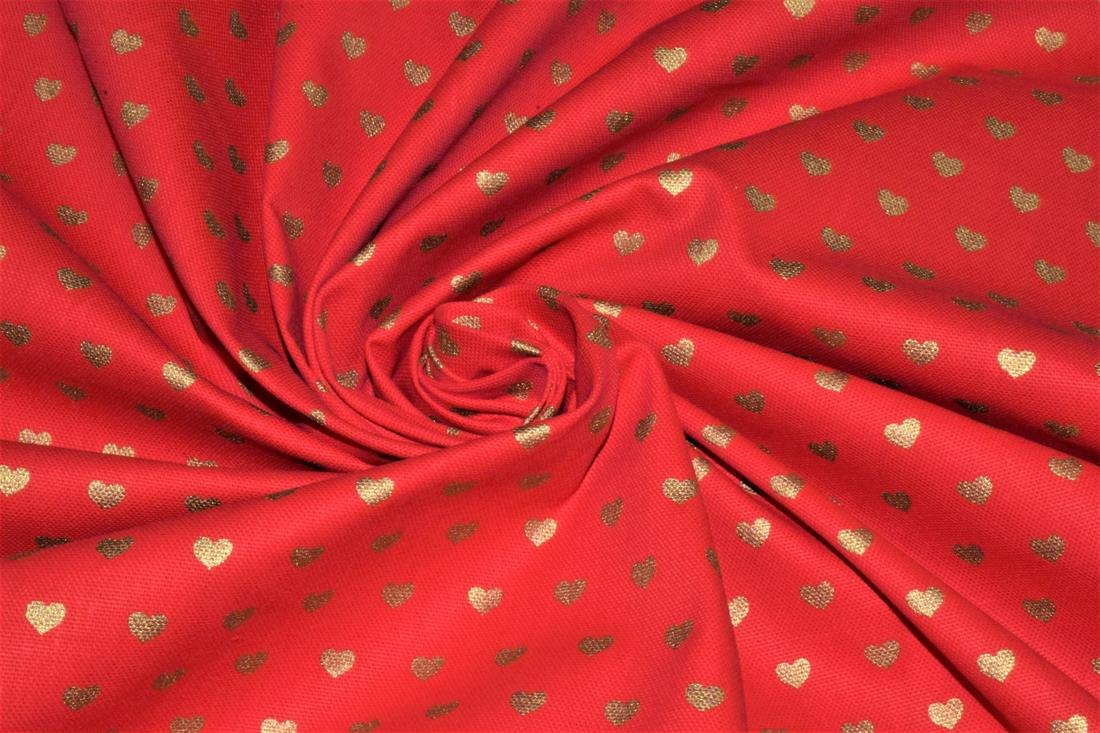 Red Printed Christmas Canvas Fabric