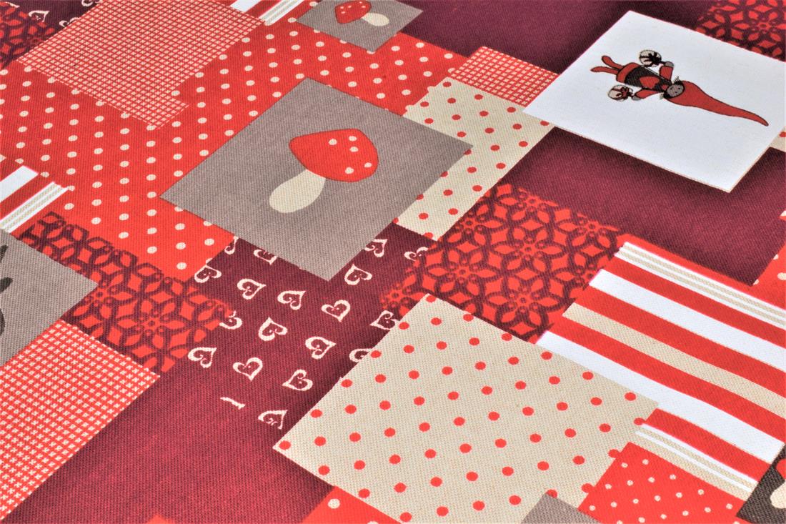 Red Printed Chritsmas 100% Cotton Canvas Fabric