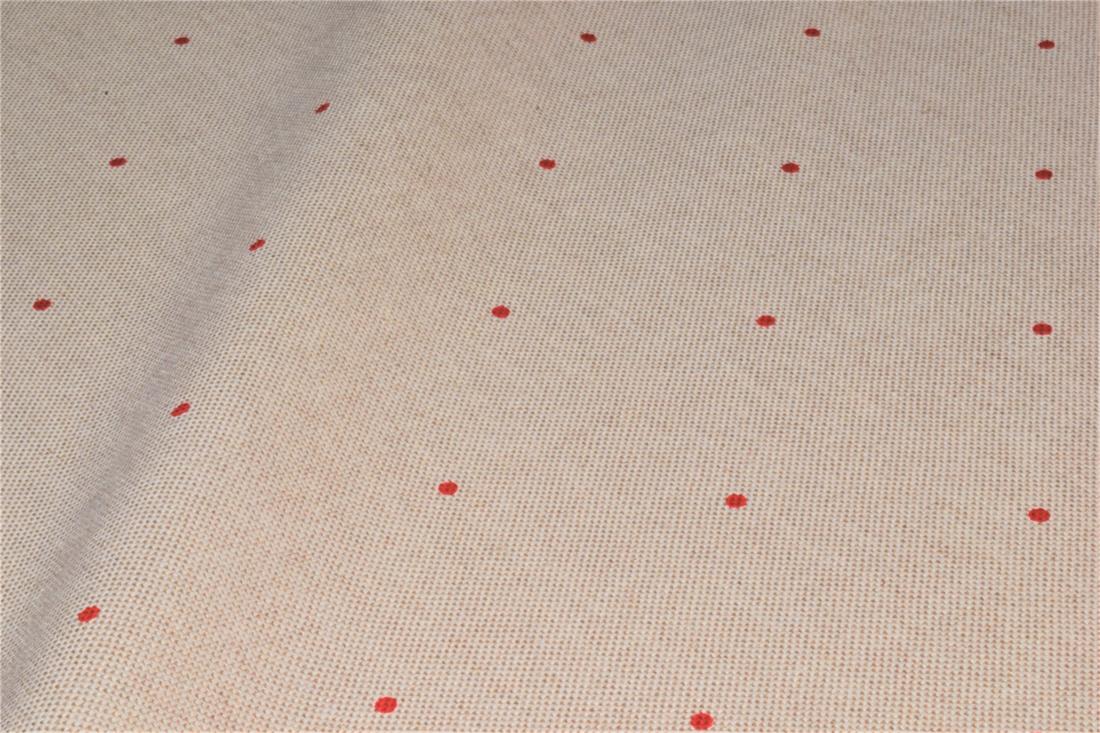 Beige Small Dots Print Chritsmas 100% Cotton Canvas Fabric