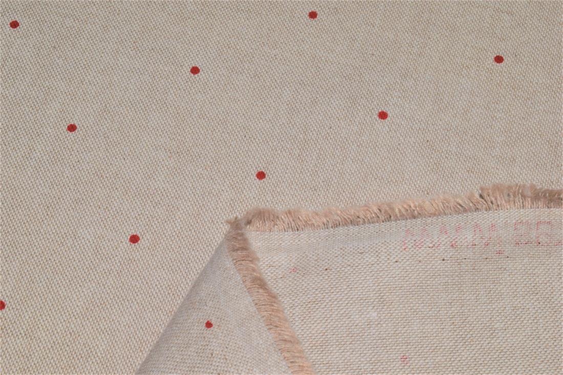 Beige Small Dots Print Chritsmas 100% Cotton Canvas Fabric