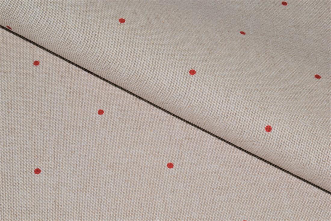 Beige Small Dots Print Chritsmas 100% Cotton Canvas Fabric