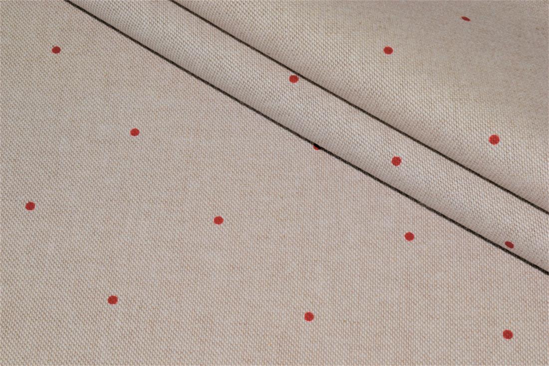 Beige Small Dots Print Chritsmas 100% Cotton Canvas Fabric