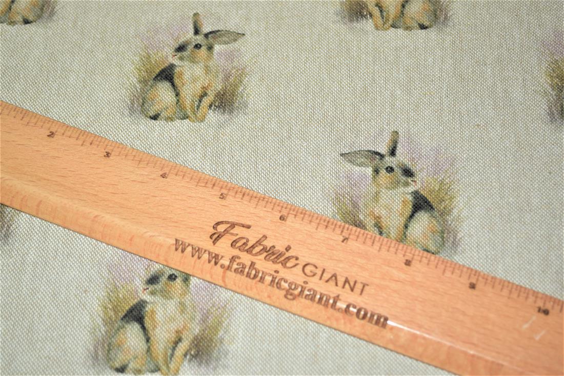 Natural Rabbit All Over Printed Digital Canvas Fabric