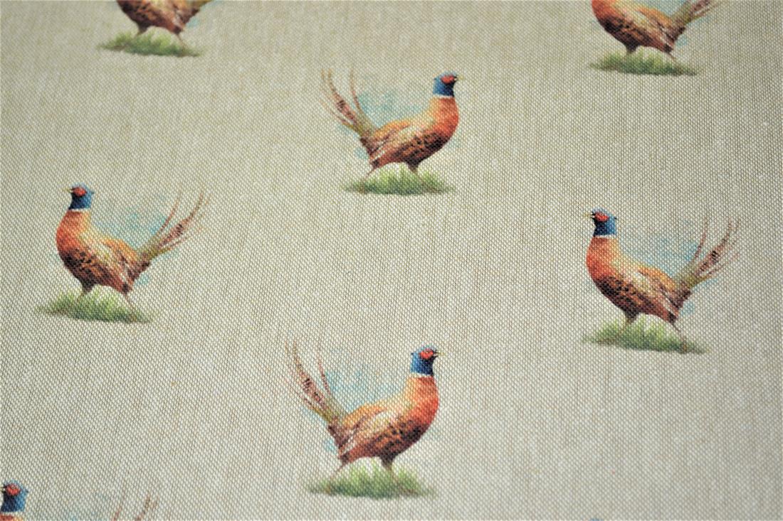 Natural Pheasant All Printed Digital Canvas Fabric
