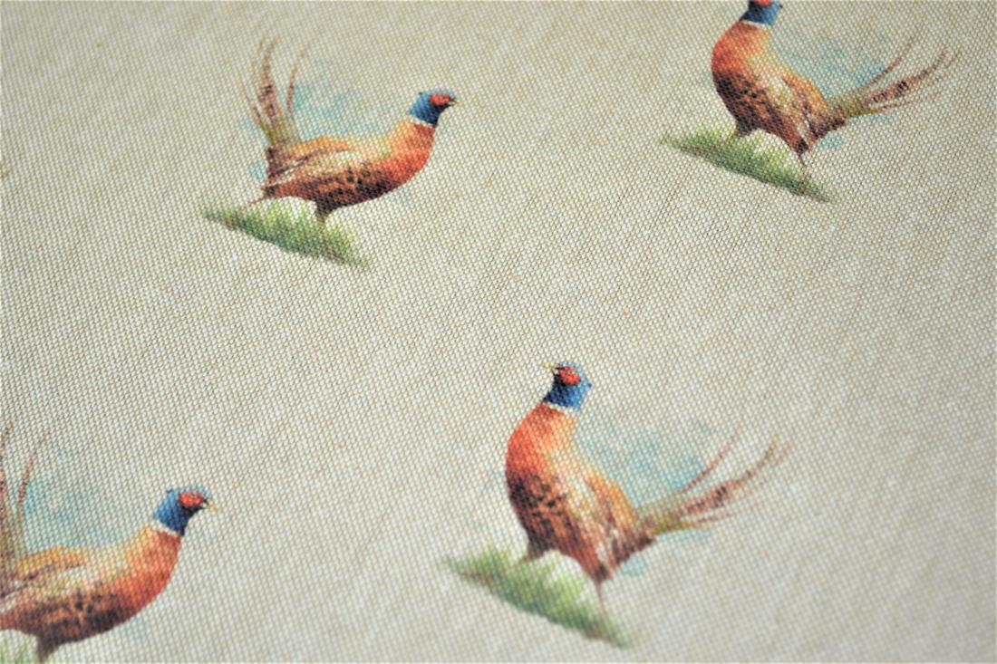 Natural Pheasant All Printed Digital Canvas Fabric