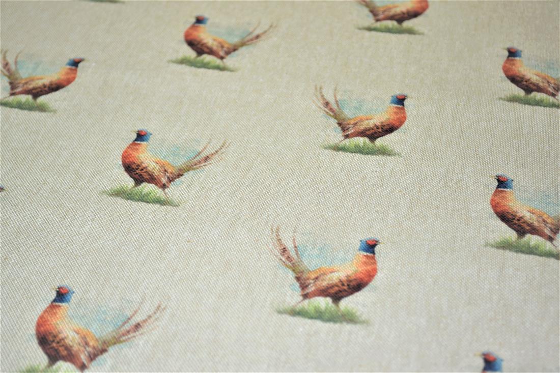 Natural Pheasant All Printed Digital Canvas Fabric