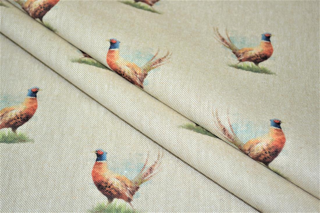 Natural Pheasant All Printed Digital Canvas Fabric