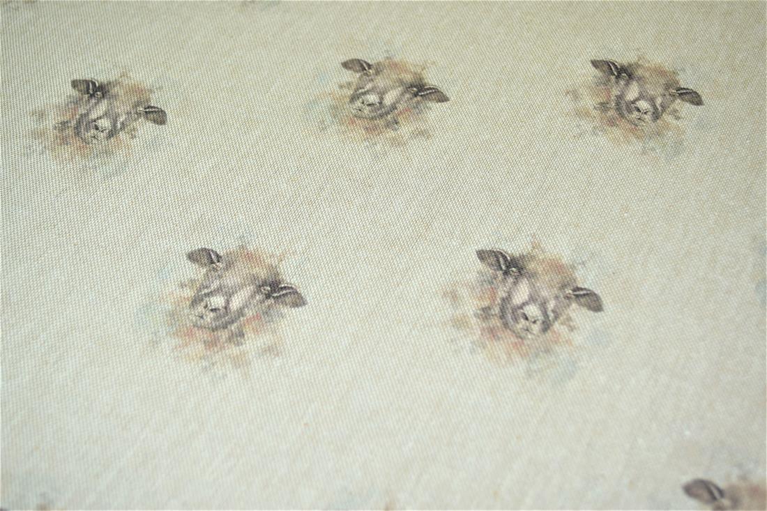 Natural Sheep All Over Printed Canvas Fabric