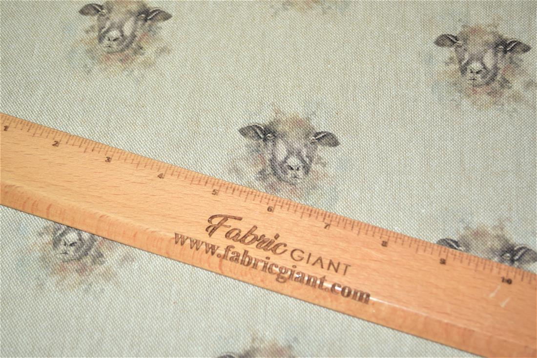 Natural Sheep All Over Printed Canvas Fabric