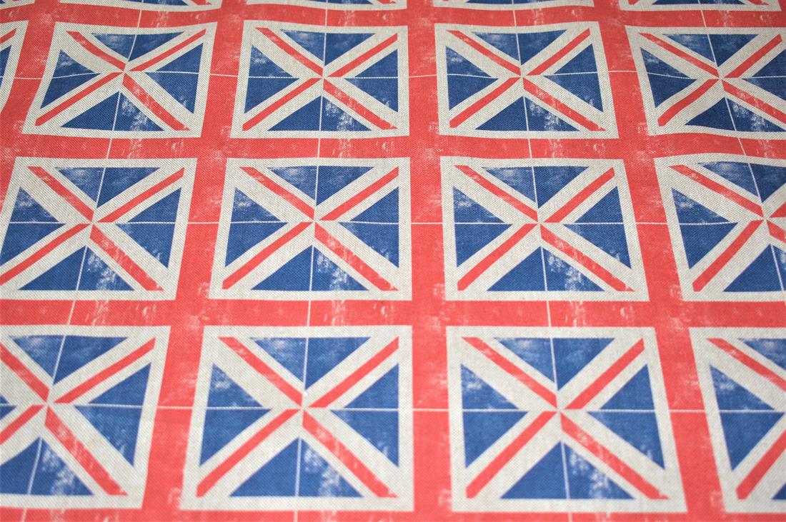 Natural Union Jack Print Canvas Fabric