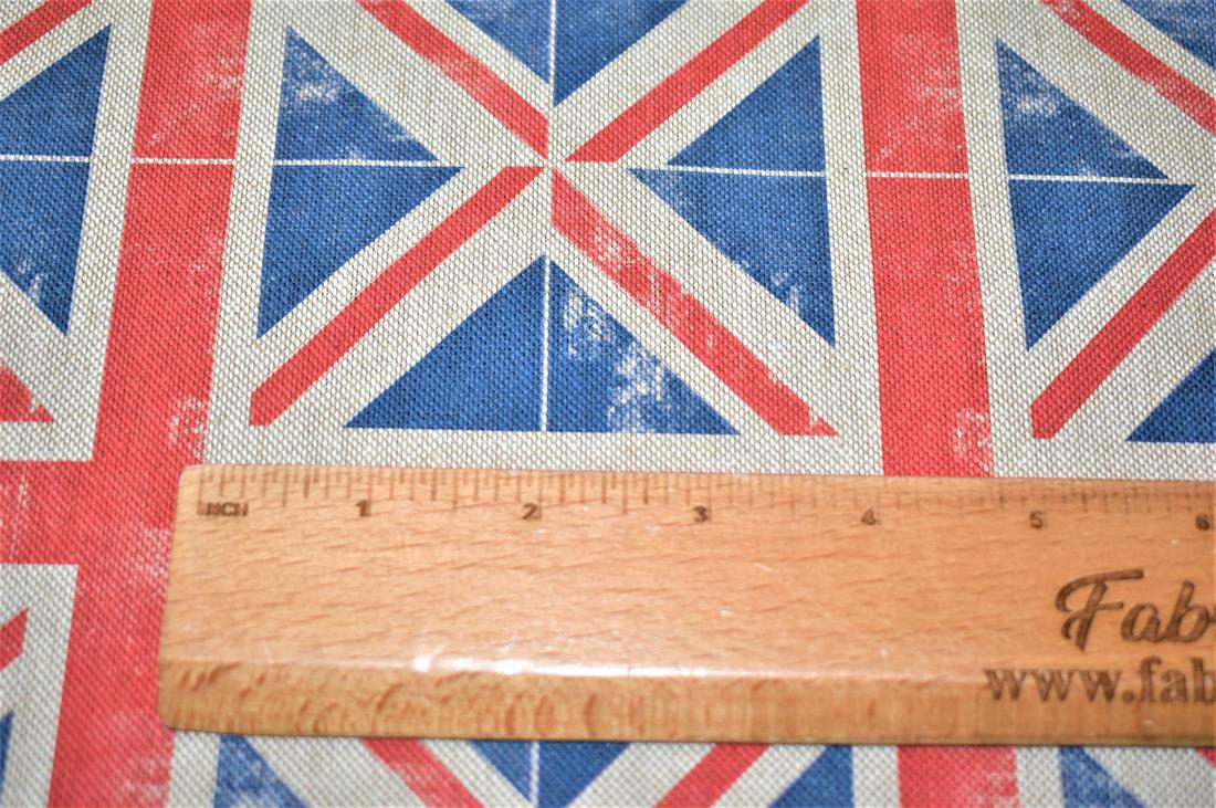 Natural Union Jack Print Canvas Fabric