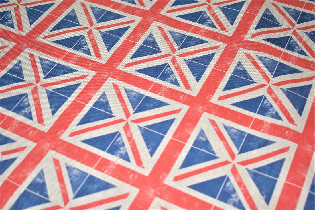 Natural Union Jack Print Canvas Fabric