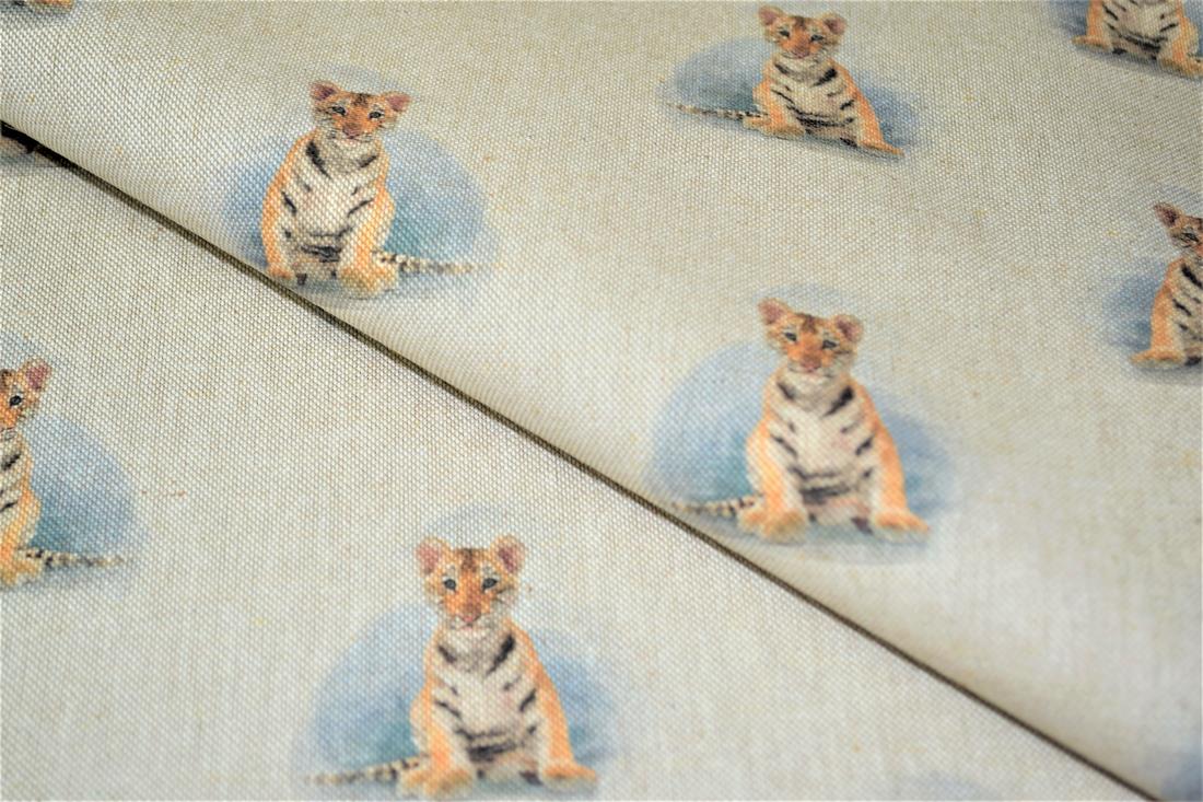 Natural Tiger Print Canvas Fabric