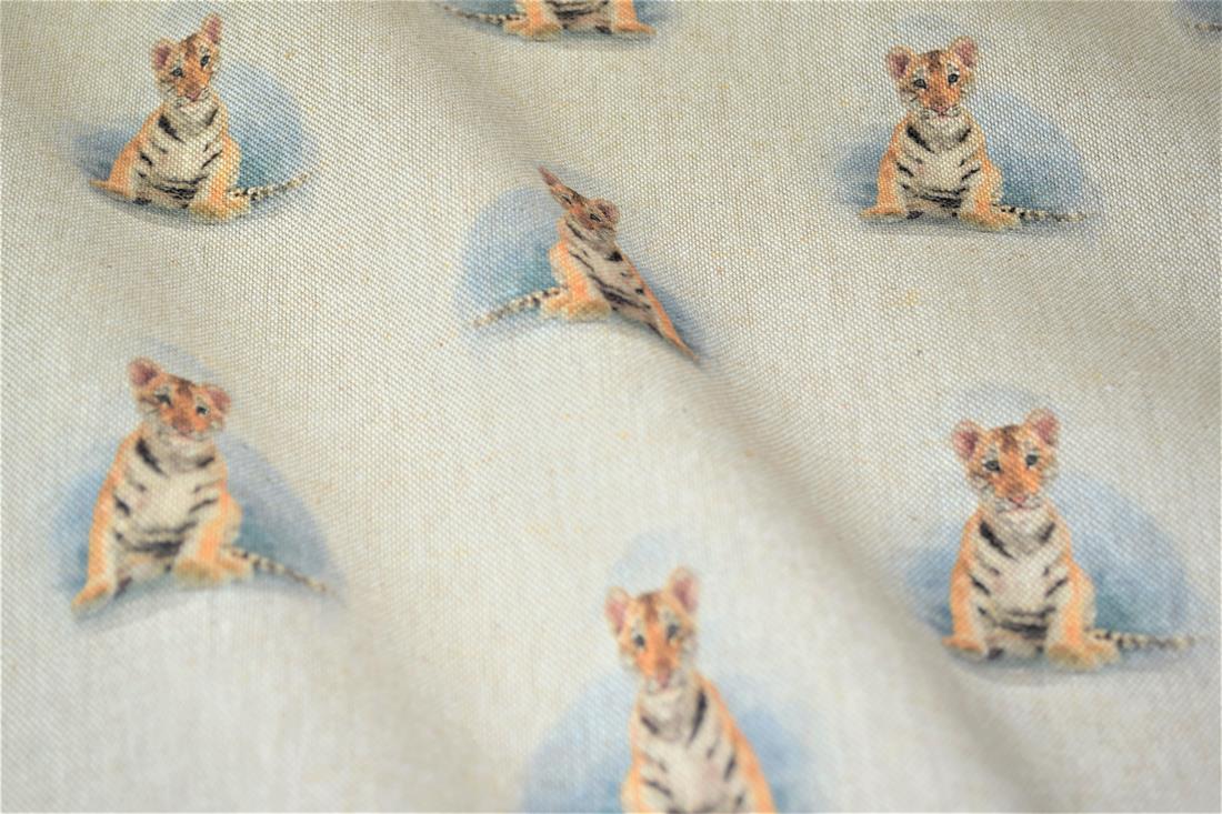 Natural Tiger Print Canvas Fabric