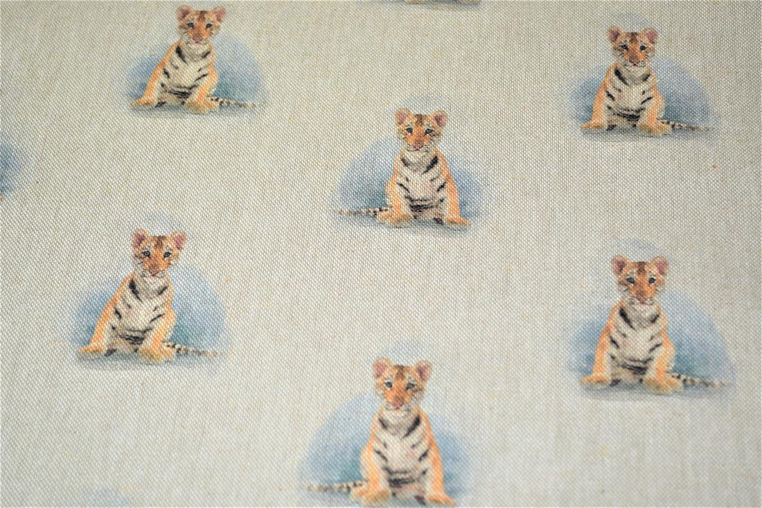 Natural Tiger Print Canvas Fabric