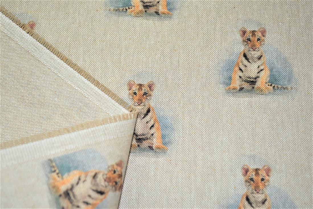 Natural Tiger Print Canvas Fabric