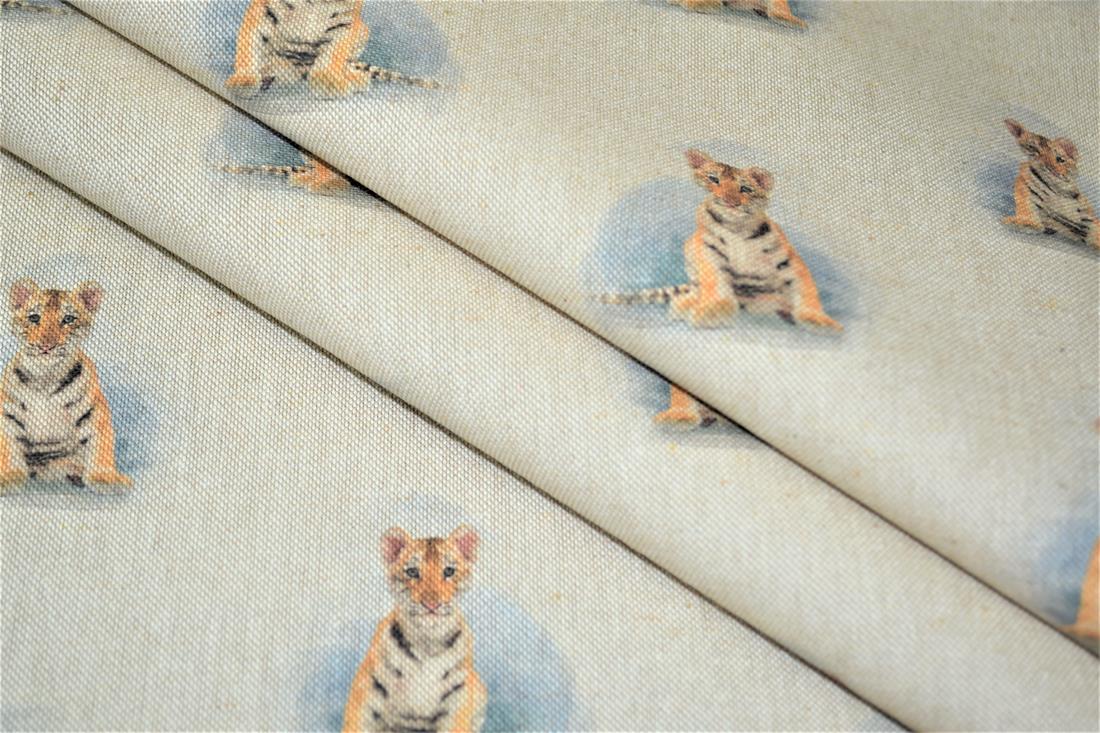Natural Tiger Print Canvas Fabric