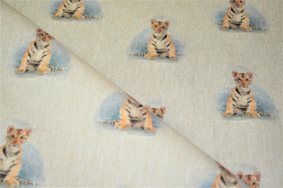 Natural Tiger Print Canvas Fabric