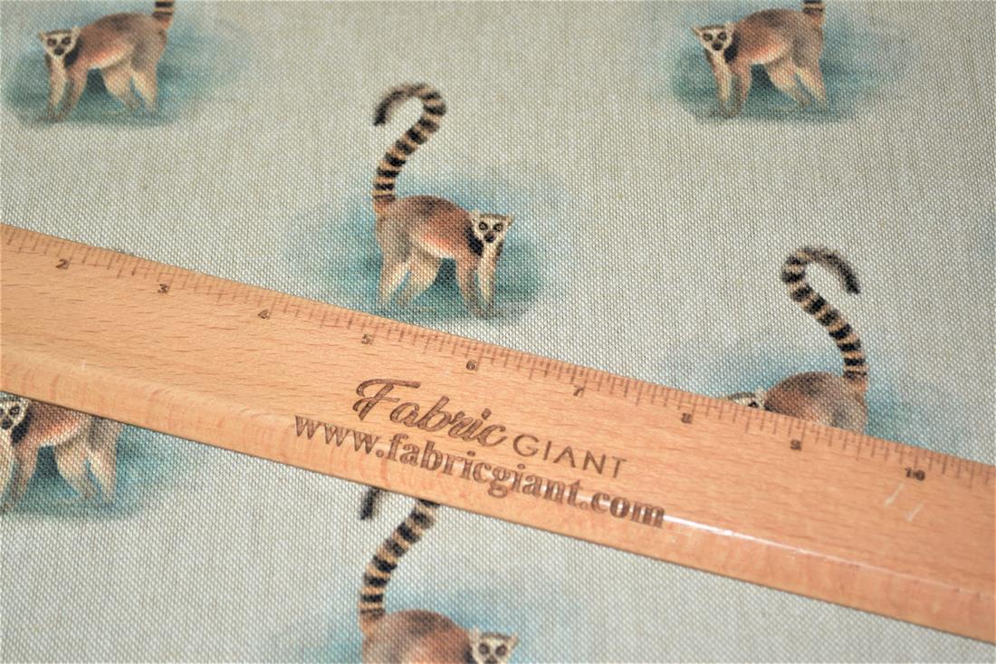 Natural Lemur Print Canvas Fabric