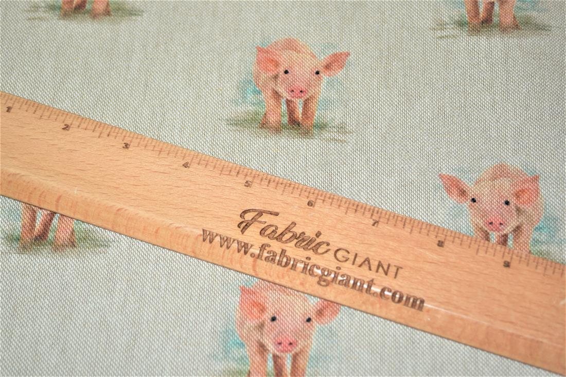 Natural Pig Design All Printed Digital Canvas Fabric
