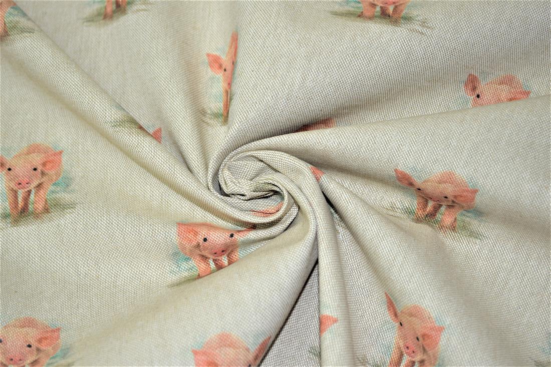 Natural Pig Design All Printed Digital Canvas Fabric