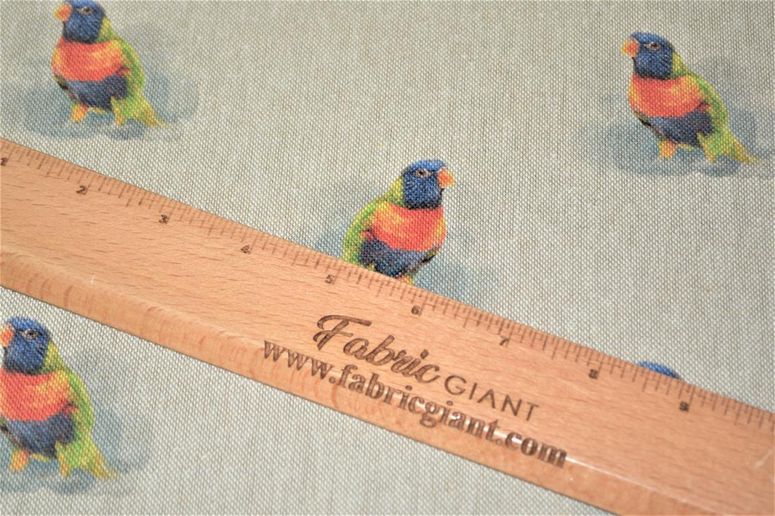 Natural Bird All Over Printed Canvas Fabric